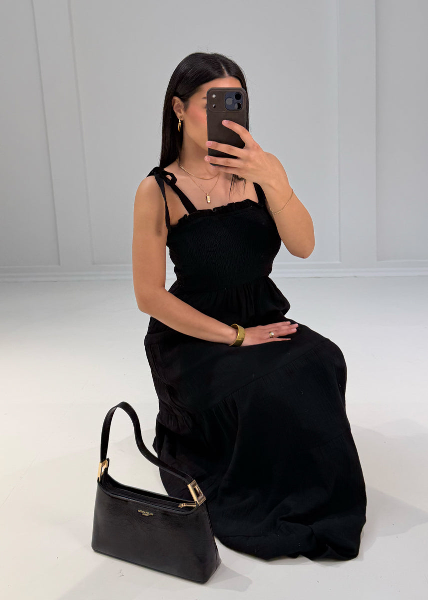 Maxikleid aus Musselin mit Trägern