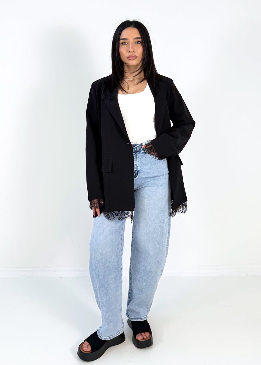 Blazer mit Spitzendetails