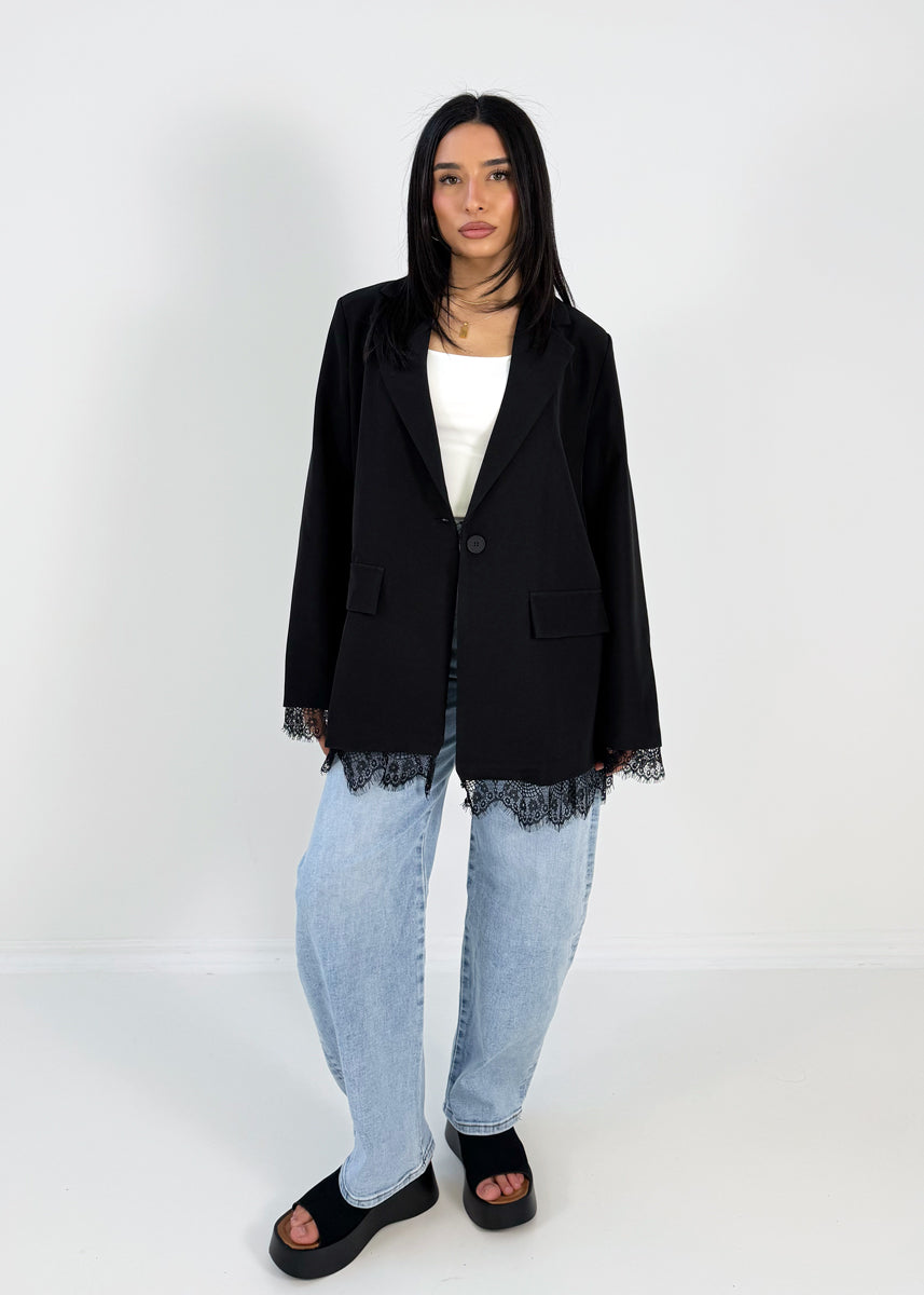 Blazer mit Spitzendetails