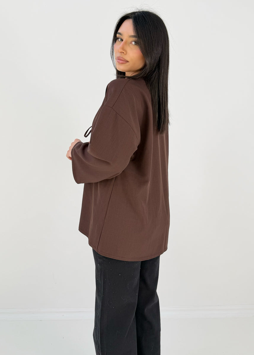 Bluse mit Bindebändern