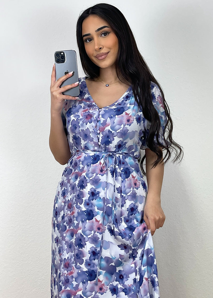 Langes Kleid mit Blumenmuster