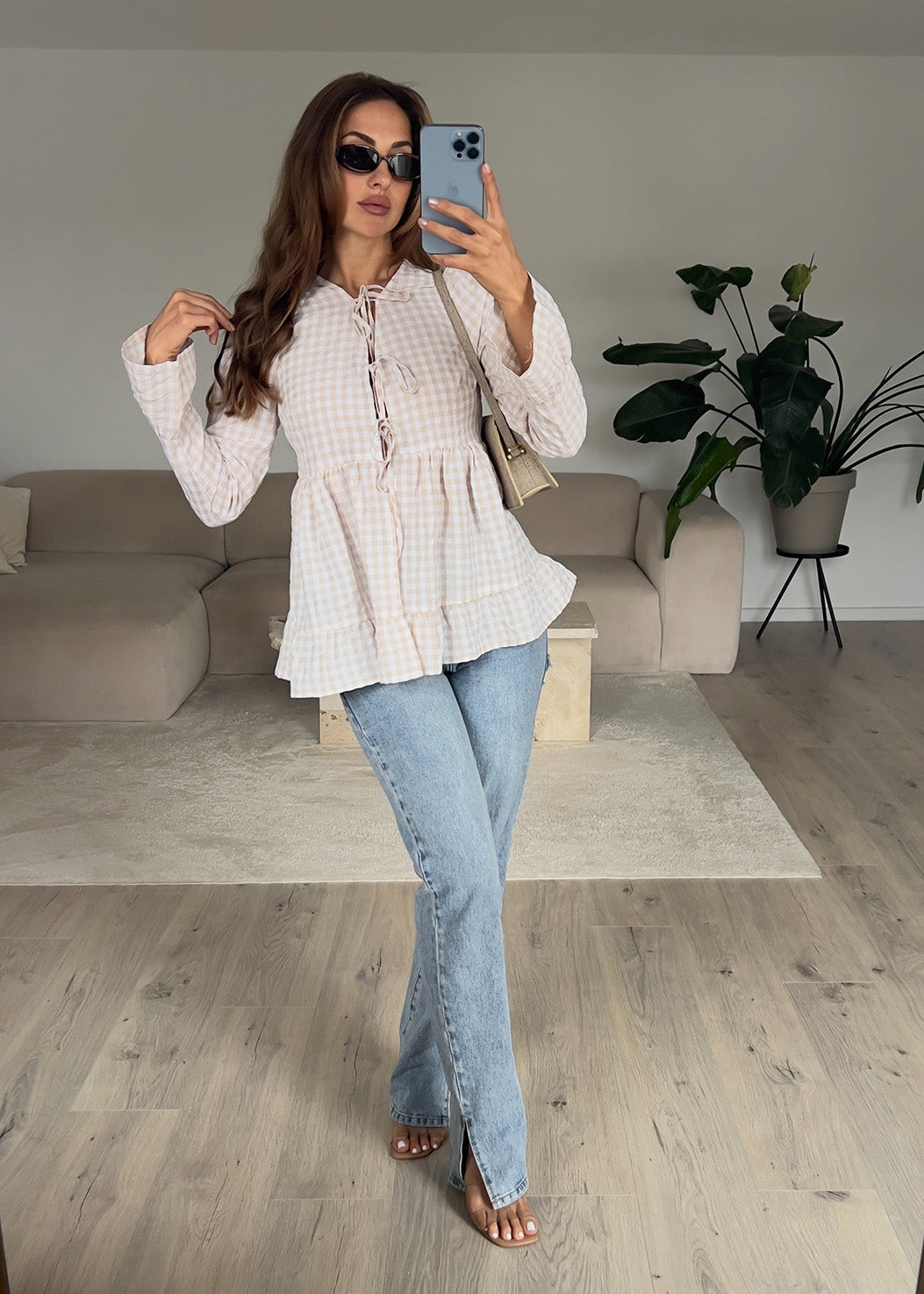 Bluse mit Karomuster