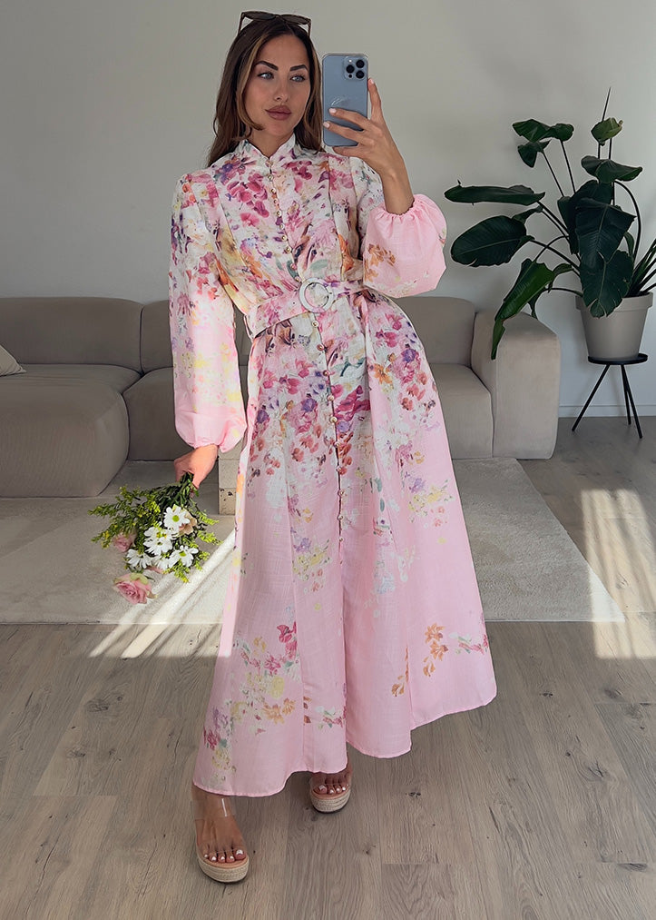 Maxikleid mit Aquarell-Print