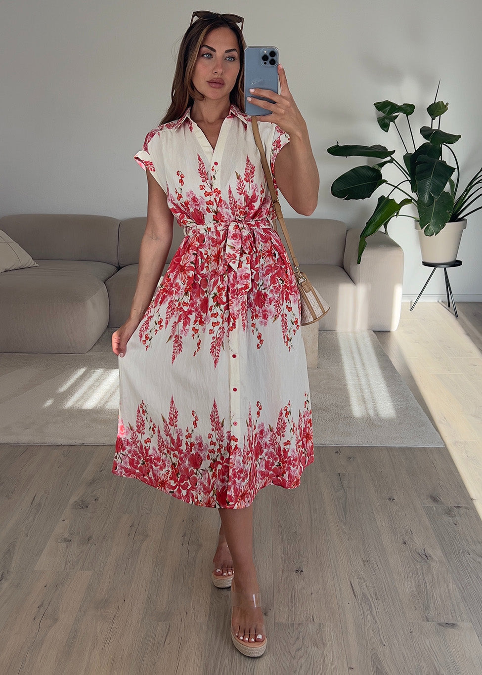 Hemdblusenkleid mit floralem Print