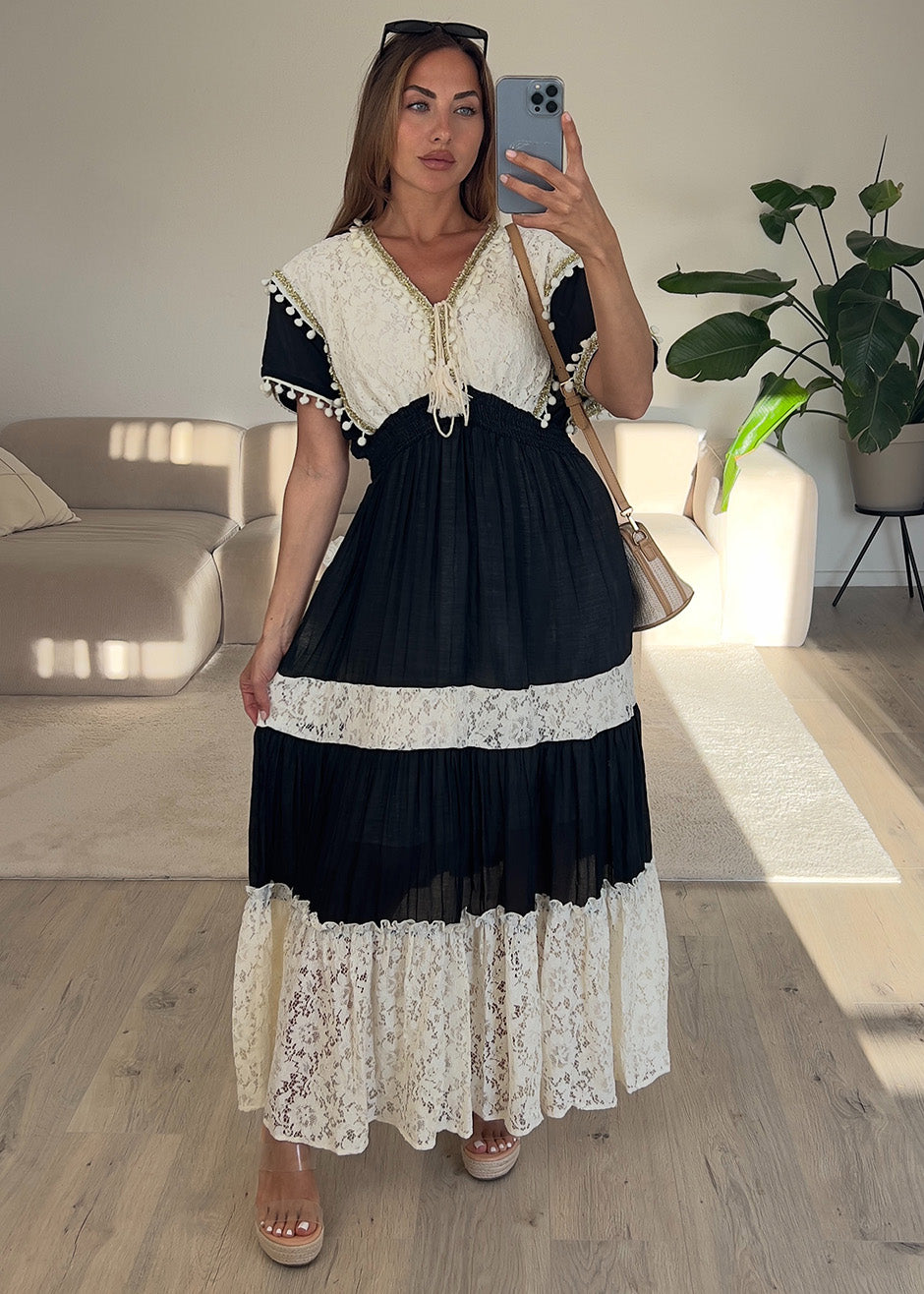 Maxikleid mit Quasten-Detail