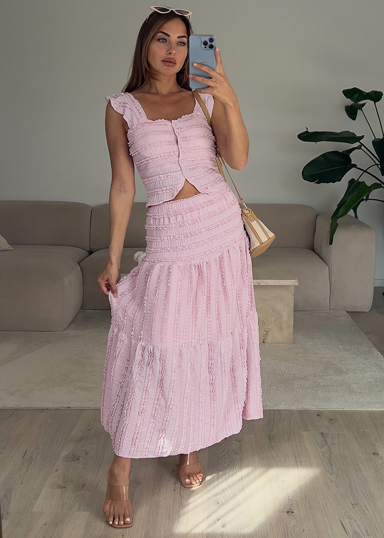 Zweiteiler Set mit Carmentop und Maxirock