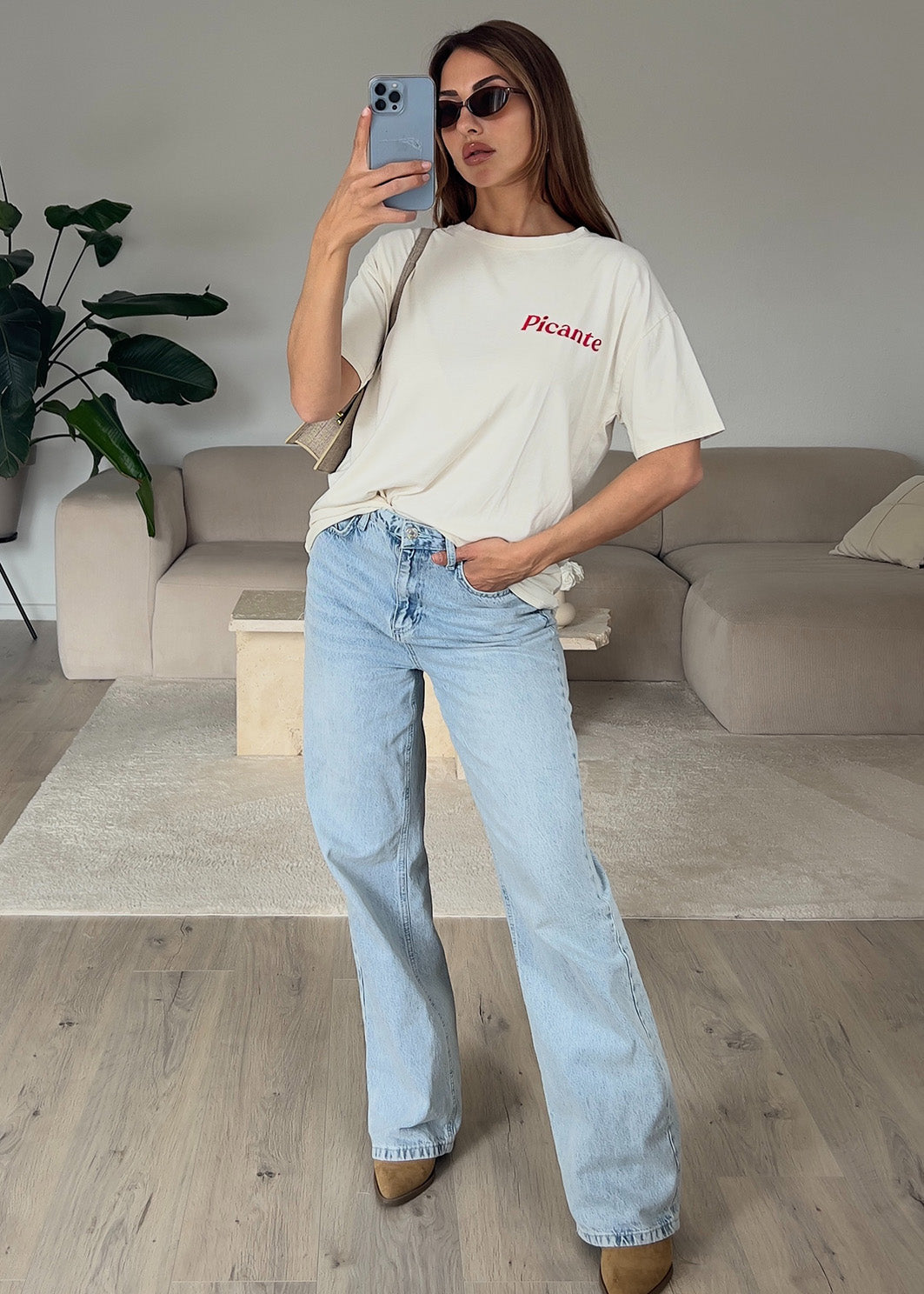 Oversize T-Shirt "Picante" mit Oliven-Print