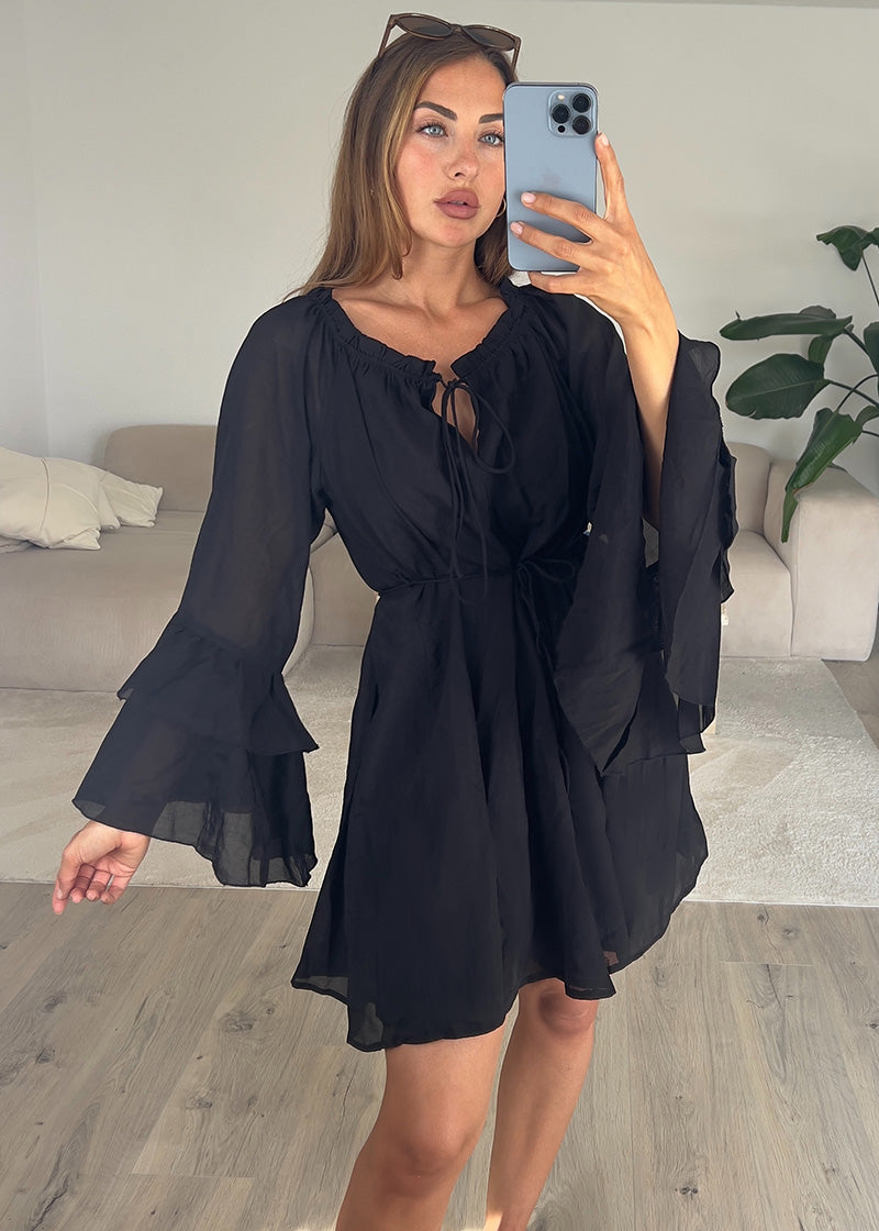 Boho-Kleid mit Volantärmeln