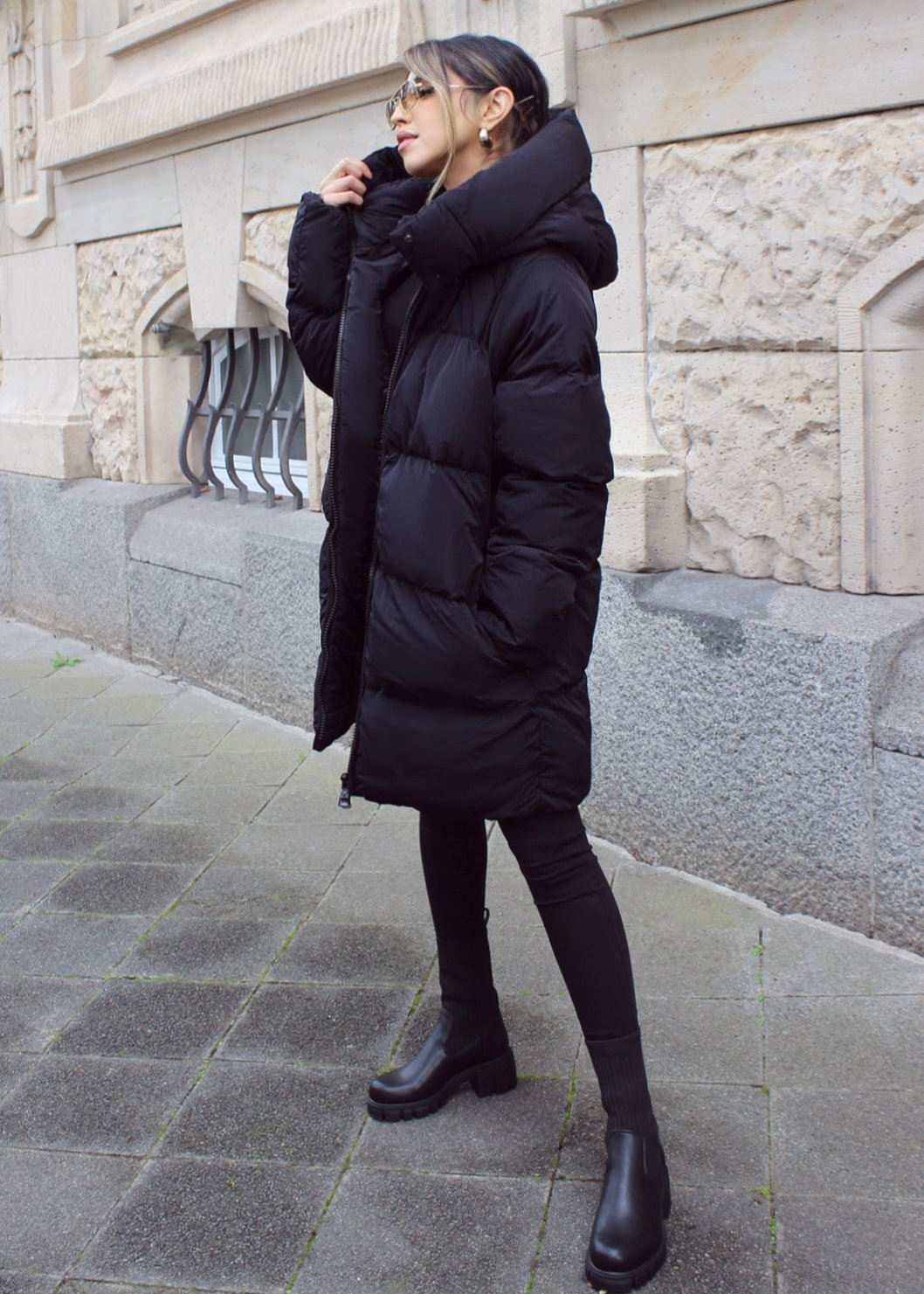 Steppjacke mit Kapuze