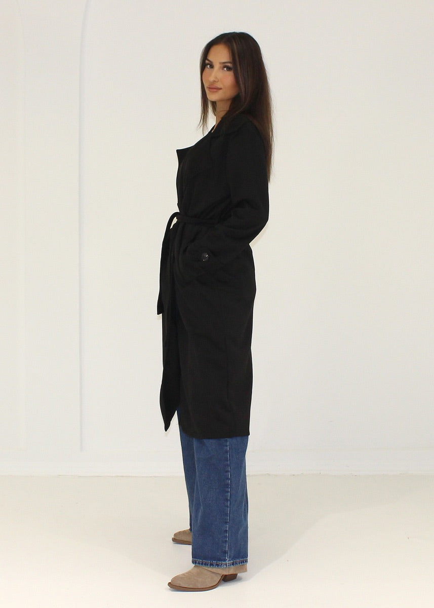 Mantel in Wildlederoptik