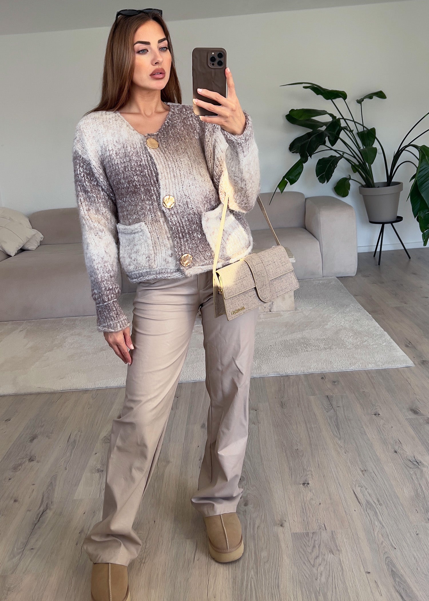 Gemusterte Strickjacke