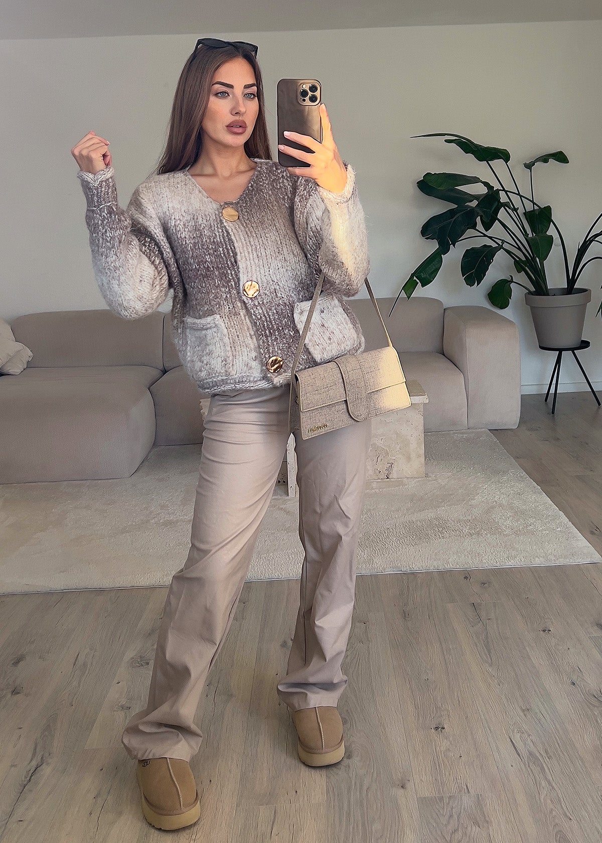 Gemusterte Strickjacke