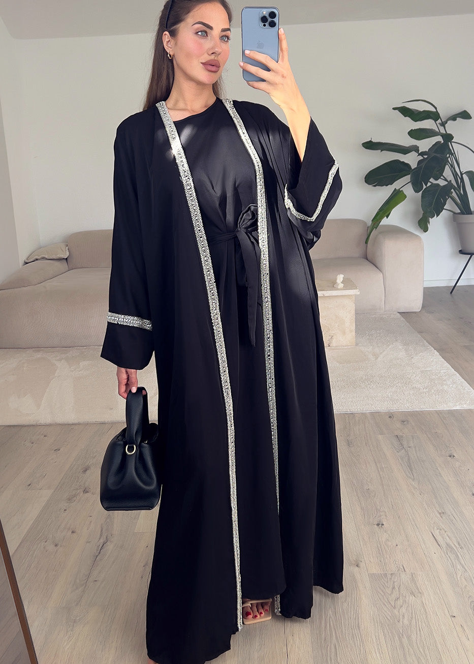 Zweiteiliges Kleid mit Strass-Details