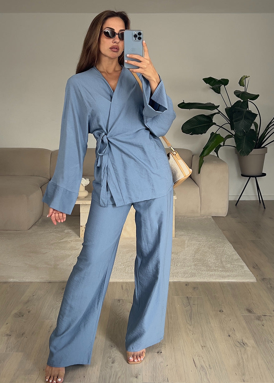 Basic Zweiteiler in Wickeloptik