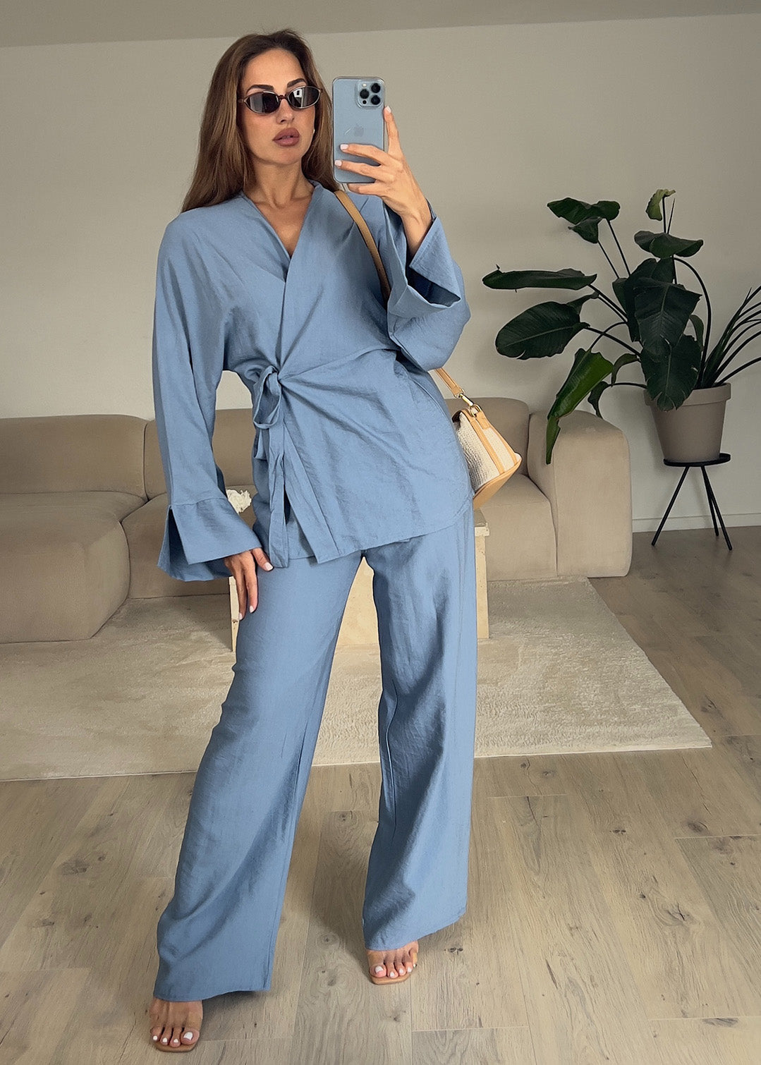 Basic Zweiteiler in Wickeloptik