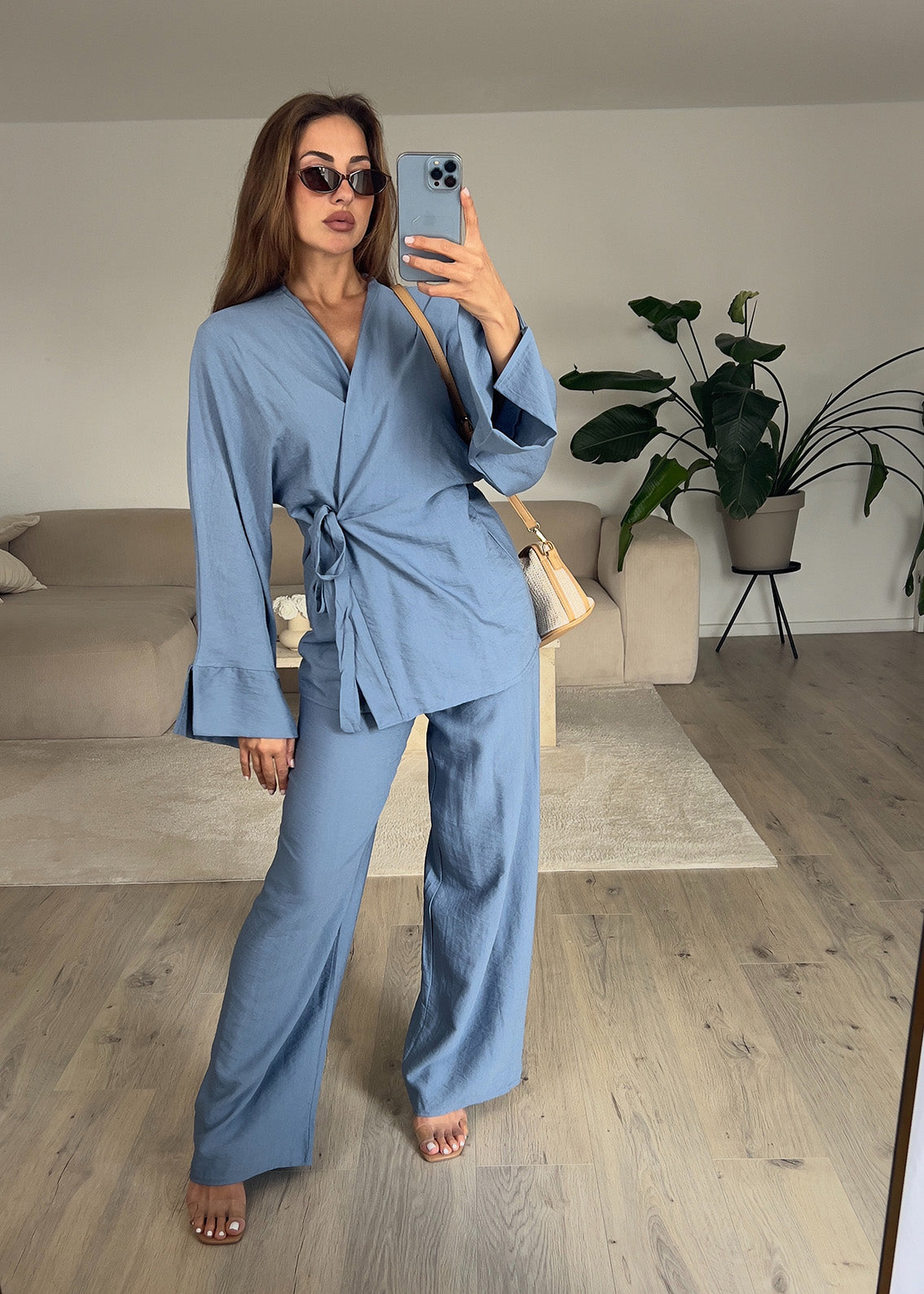 Basic Zweiteiler in Wickeloptik