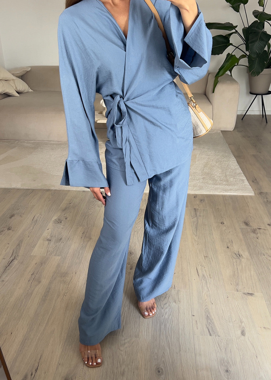 Basic Zweiteiler in Wickeloptik