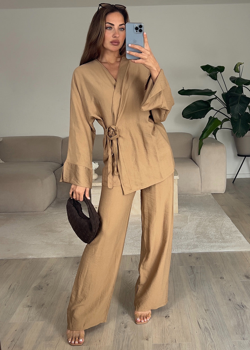 Basic Zweiteiler in Wickeloptik