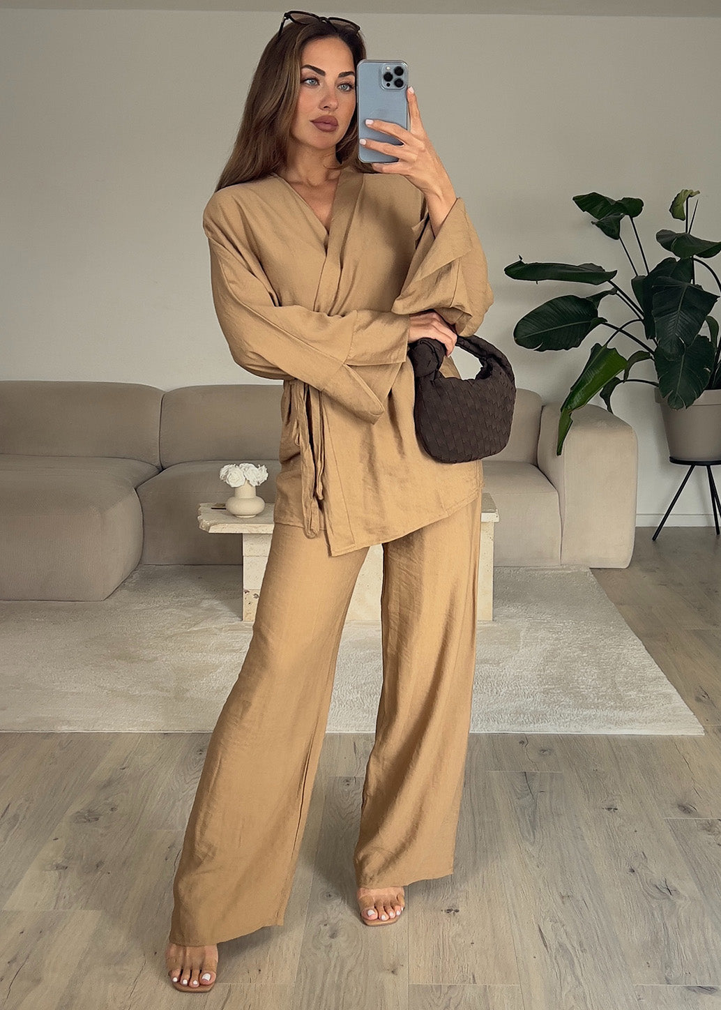 Basic Zweiteiler in Wickeloptik