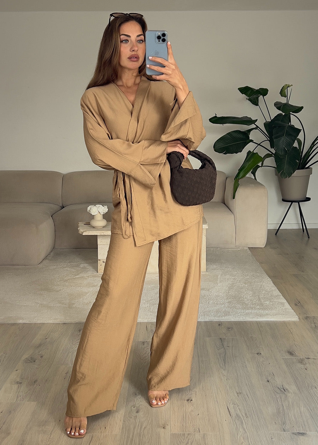 Basic Zweiteiler in Wickeloptik