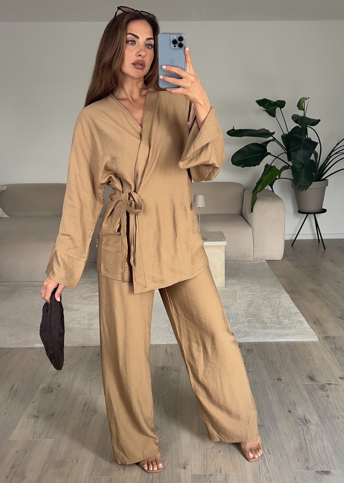 Basic Zweiteiler in Wickeloptik