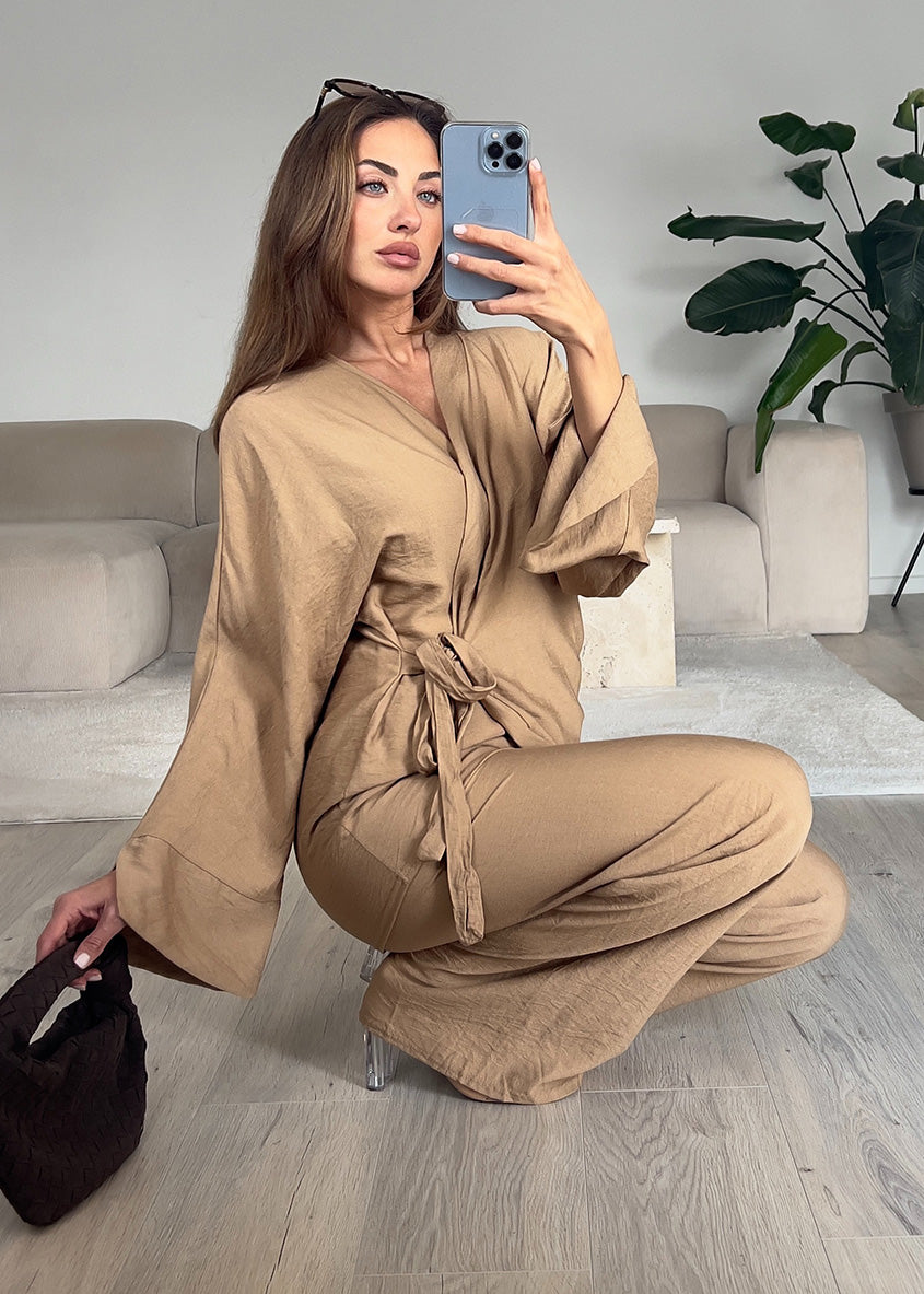 Basic Zweiteiler in Wickeloptik