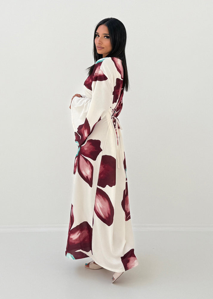 Maxikleid mit weiten Ärmeln & Blumenprint