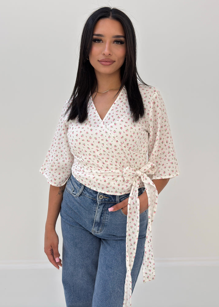 Wickelbluse aus Musselin