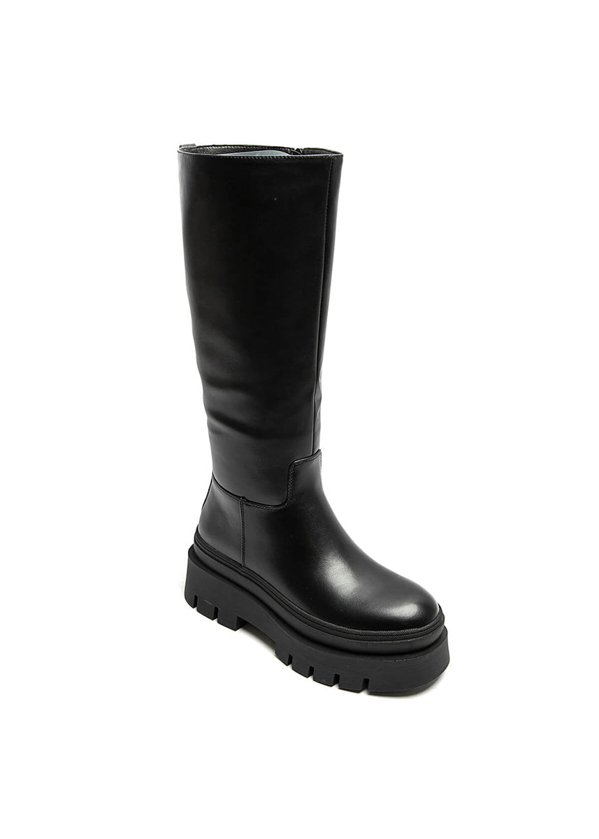 Kniehohe Plateaustiefel