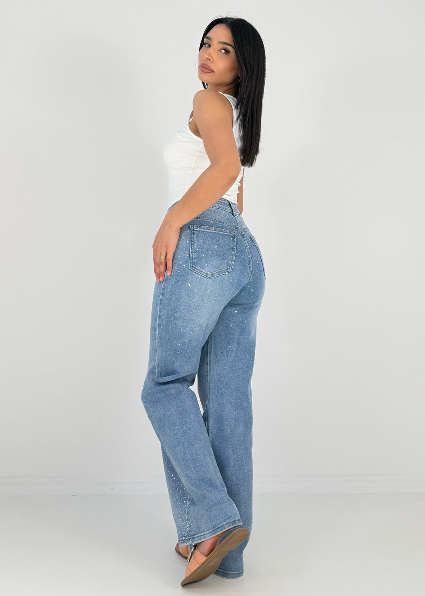 Jeans mit Strassdetails