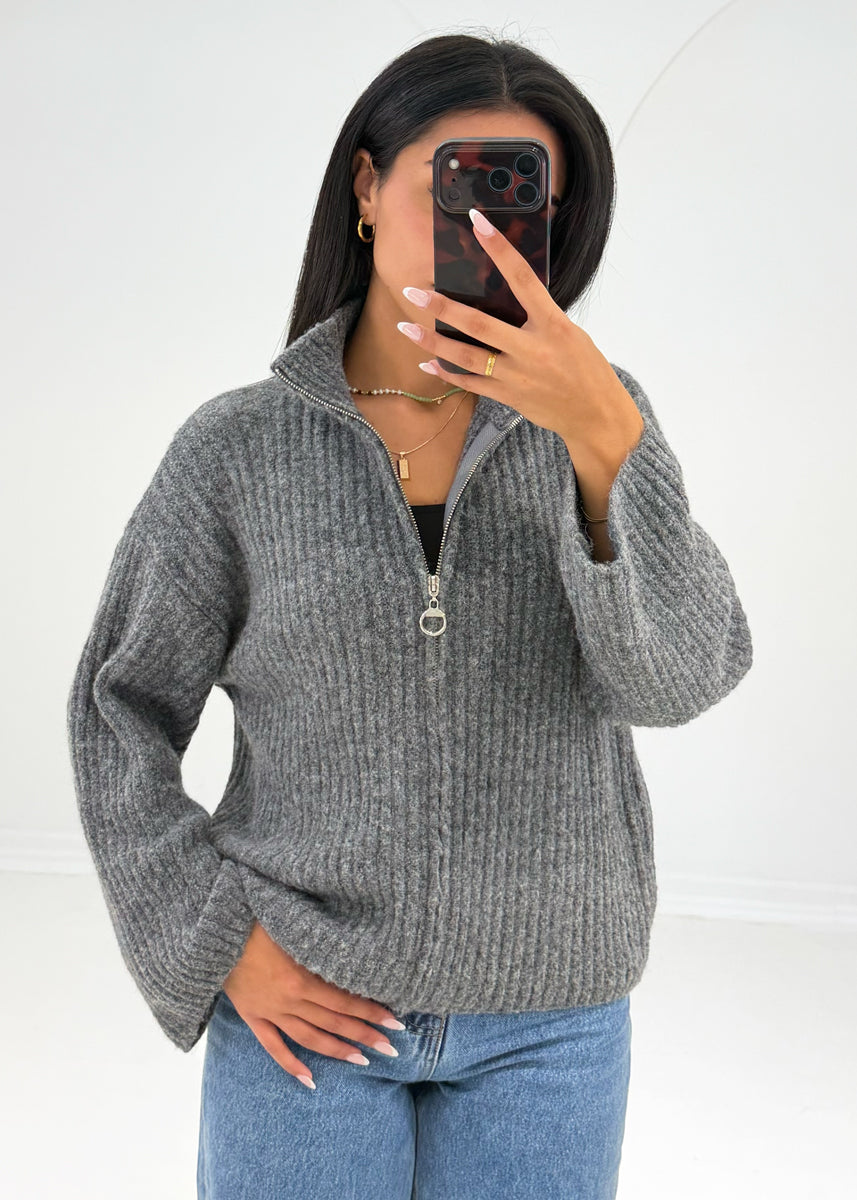 Strickjacke mit Reißverschluss