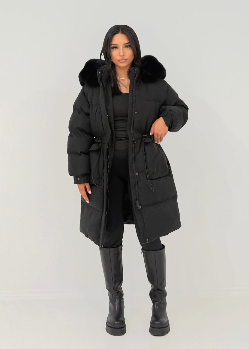 Oversize Winterparka mit Kunstfellkapuze