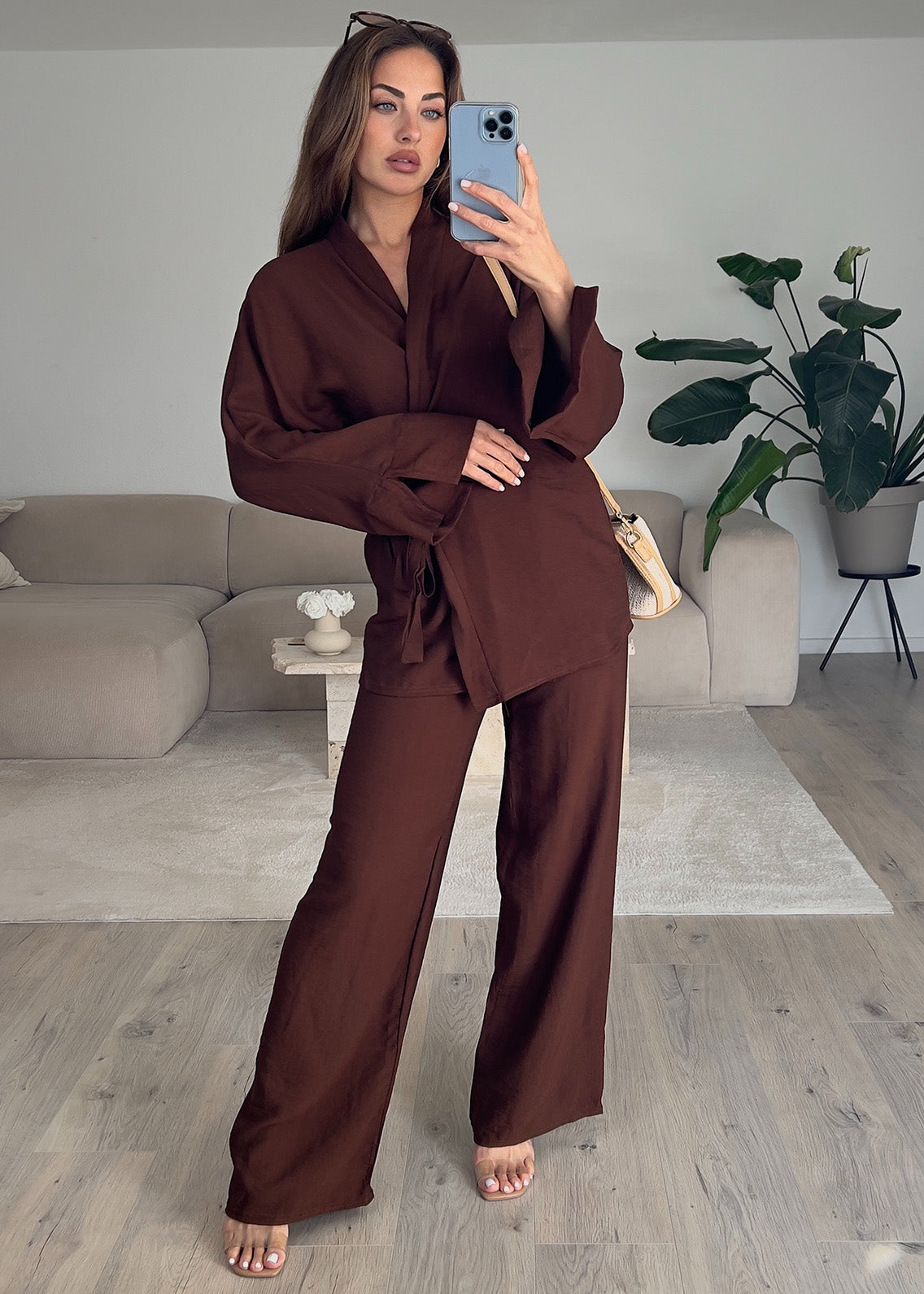 Basic Zweiteiler in Wickeloptik