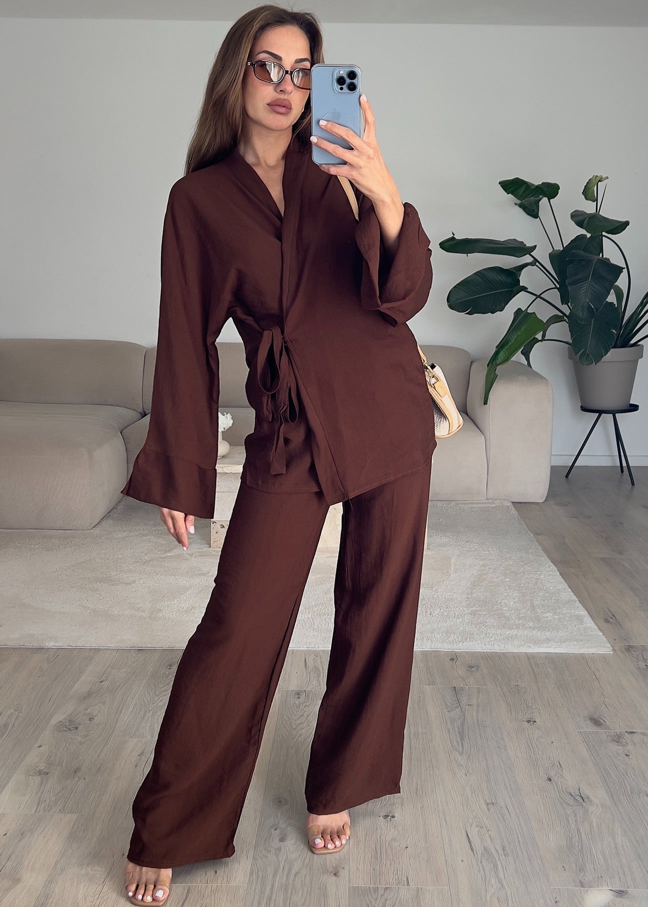 Basic Zweiteiler in Wickeloptik