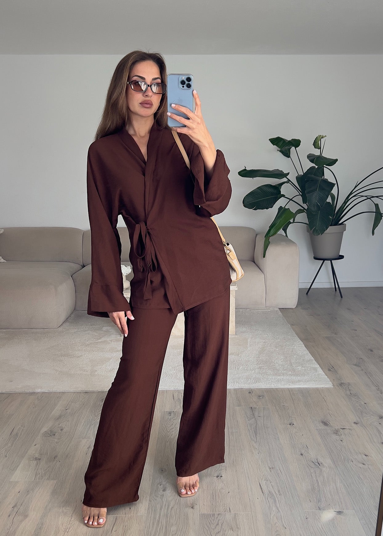 Basic Zweiteiler in Wickeloptik