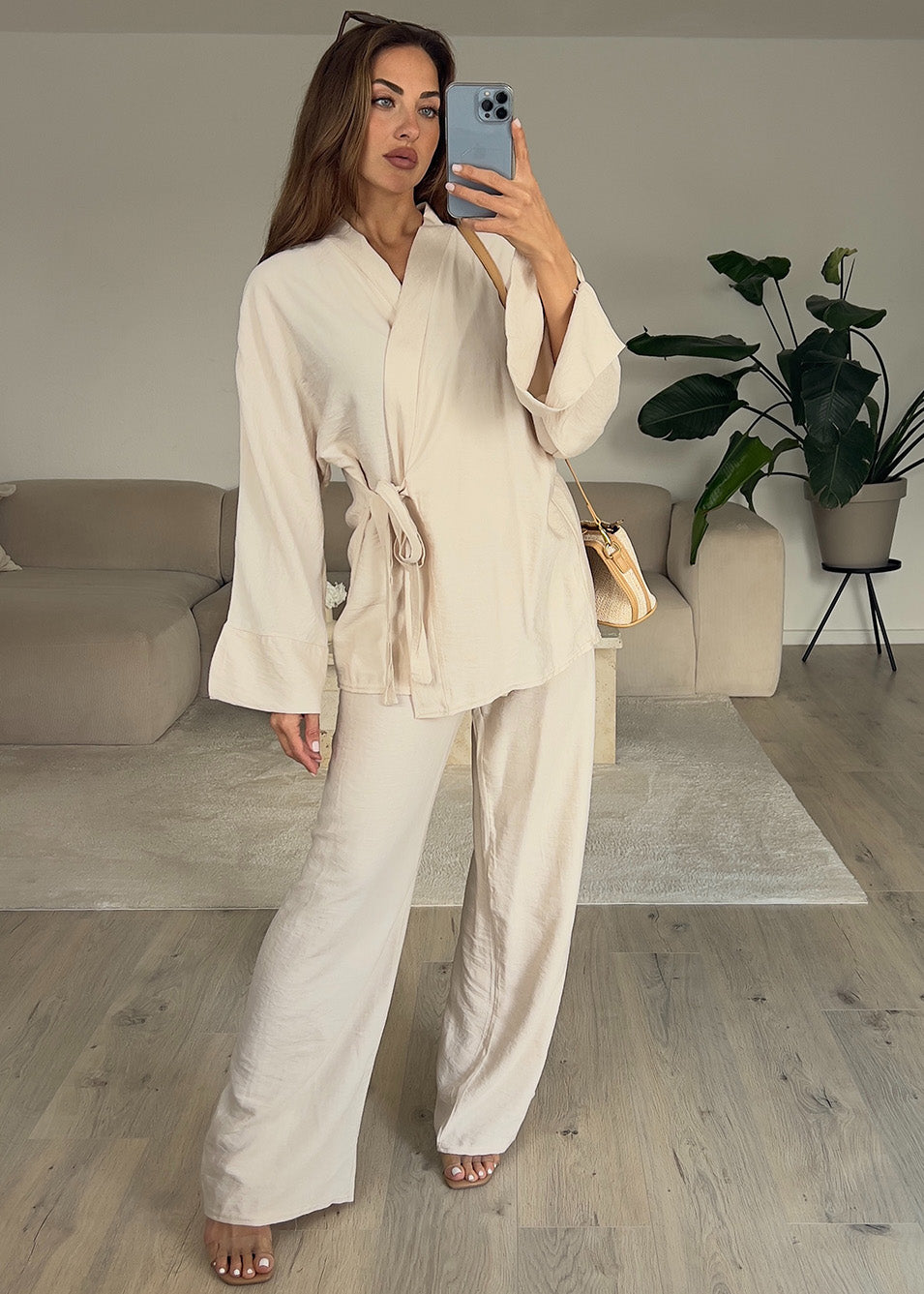 Basic Zweiteiler in Wickeloptik