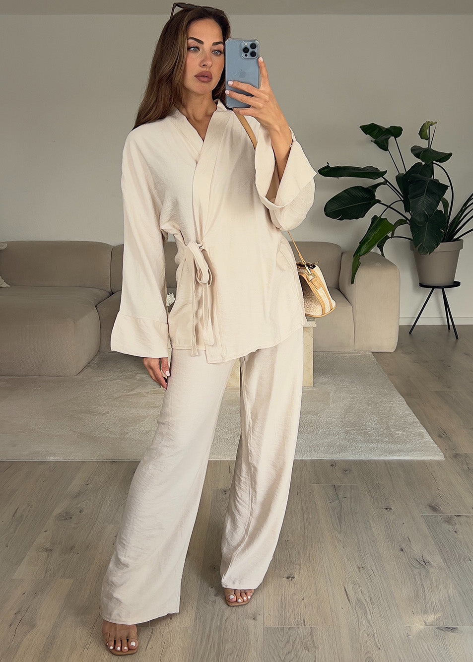 Basic Zweiteiler in Wickeloptik