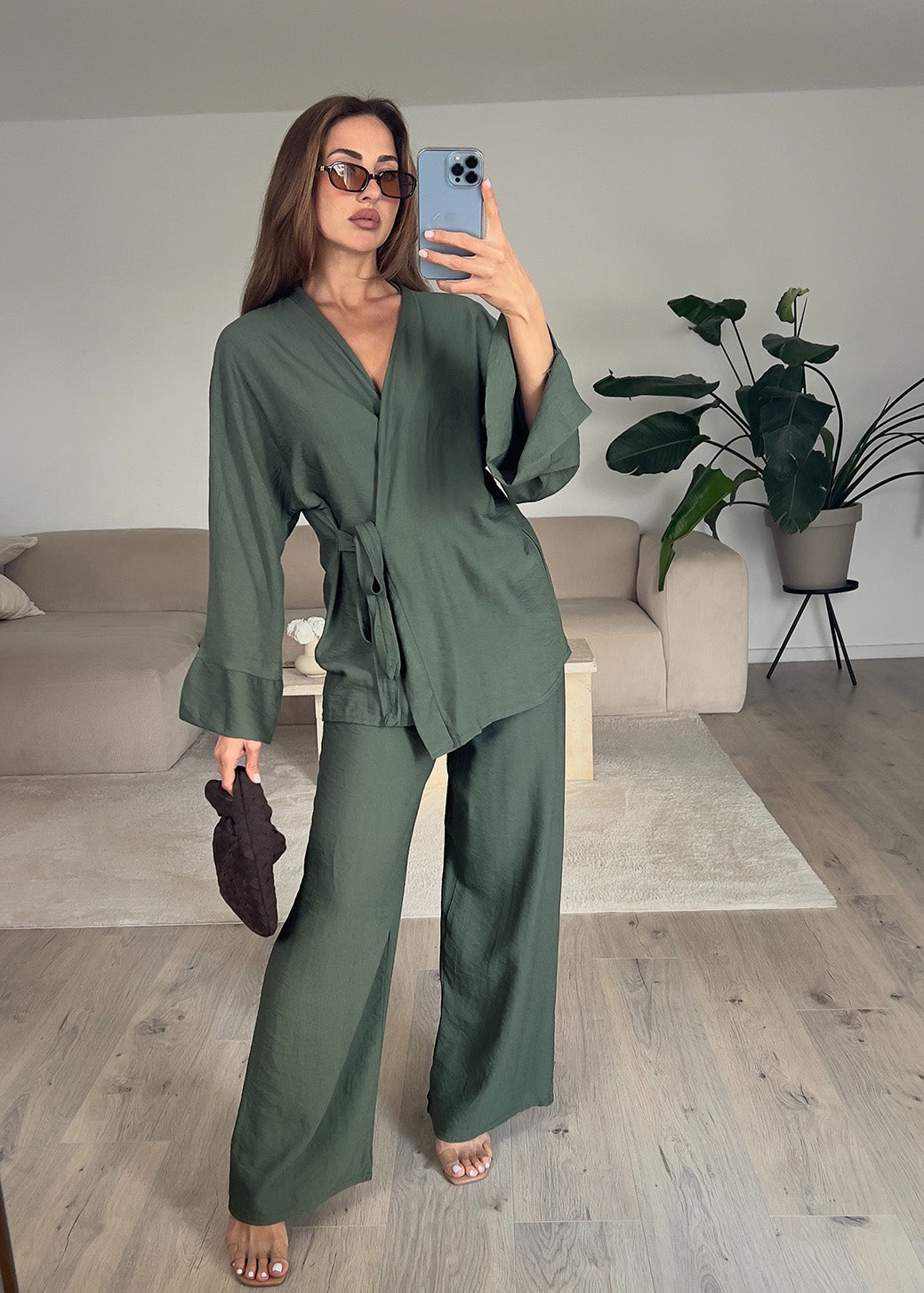 Basic Zweiteiler in Wickeloptik