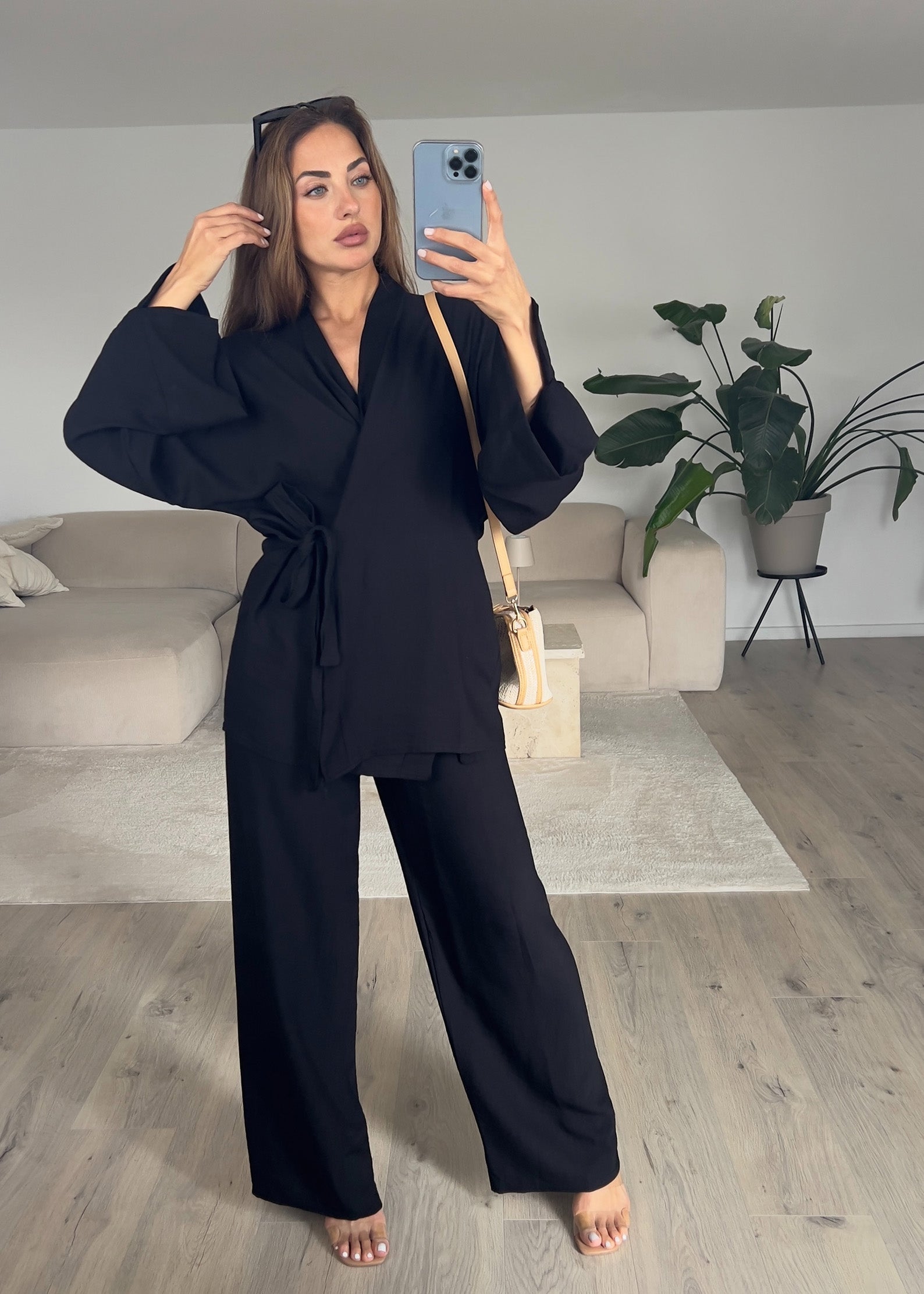 Basic Zweiteiler in Wickeloptik