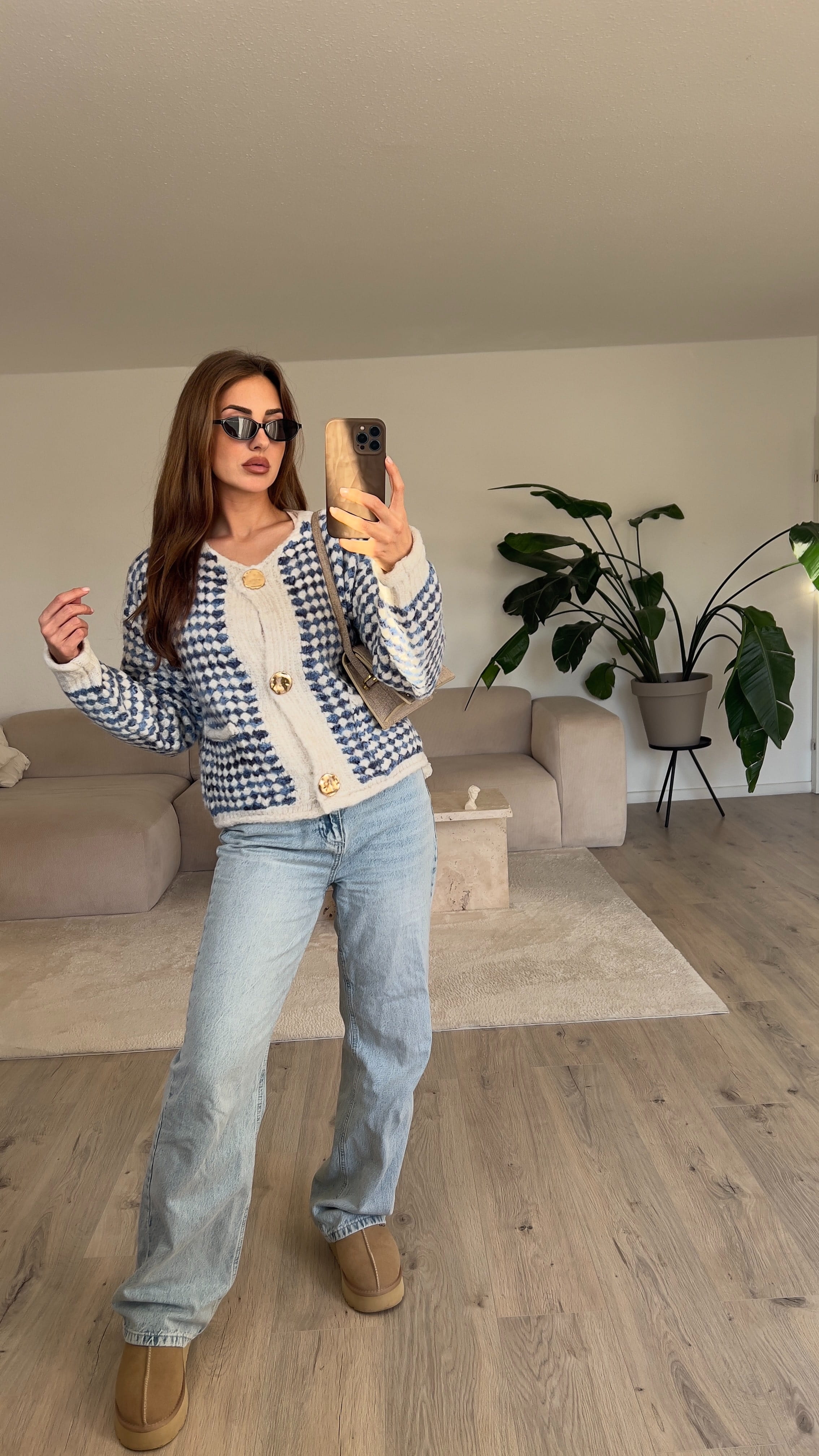 Gemusterte Strickjacke