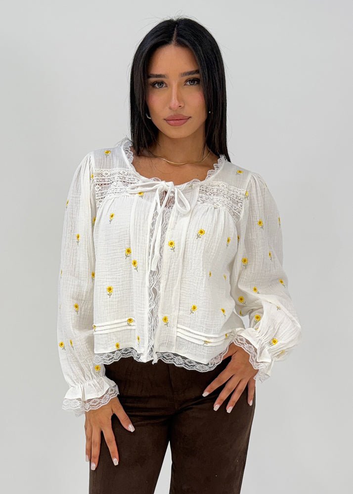Bluse mit Stickereien - NAHA