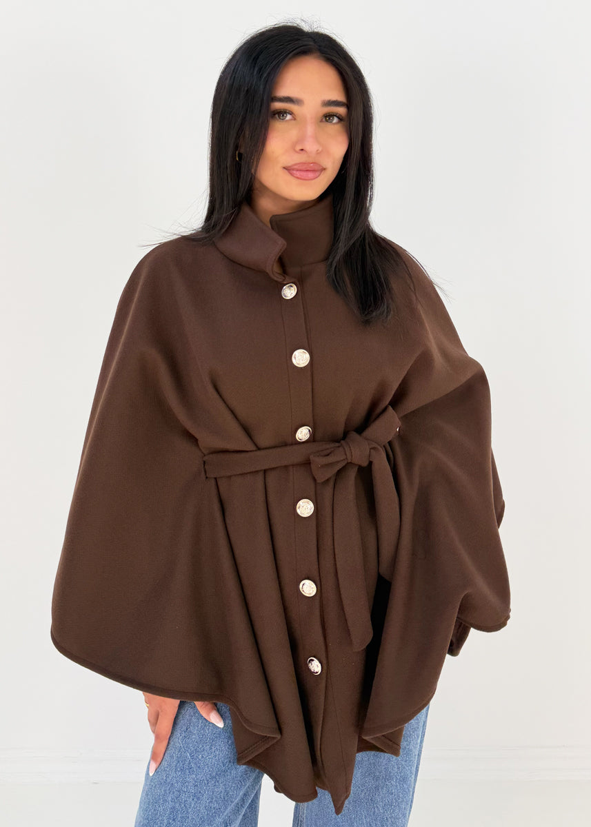 Cape-Mantel mit Knöpfen