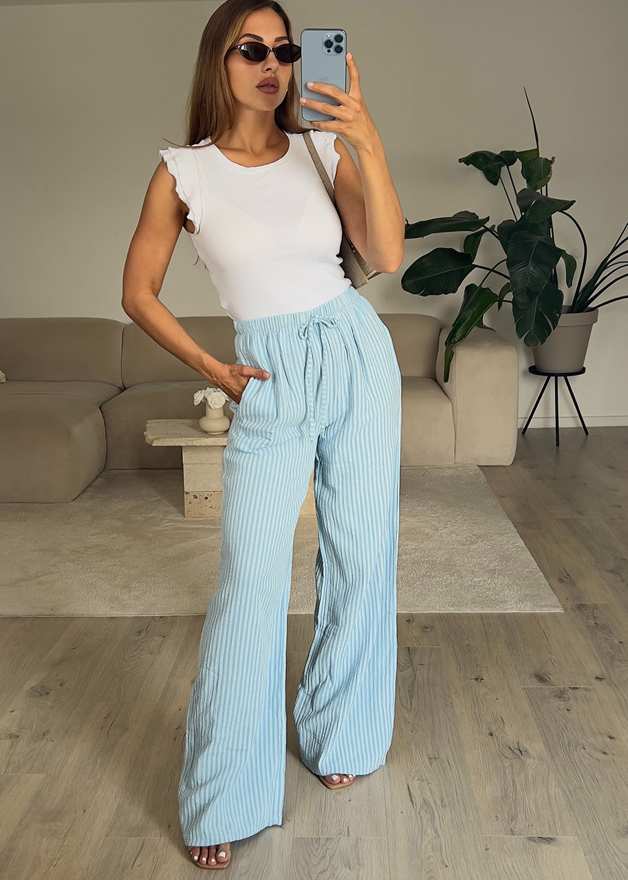 Gestreifte Musselin Hose