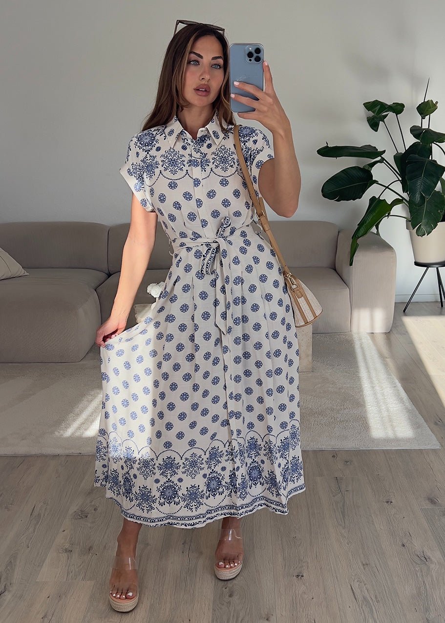 Hemdblusenkleid mit Print - NAHA