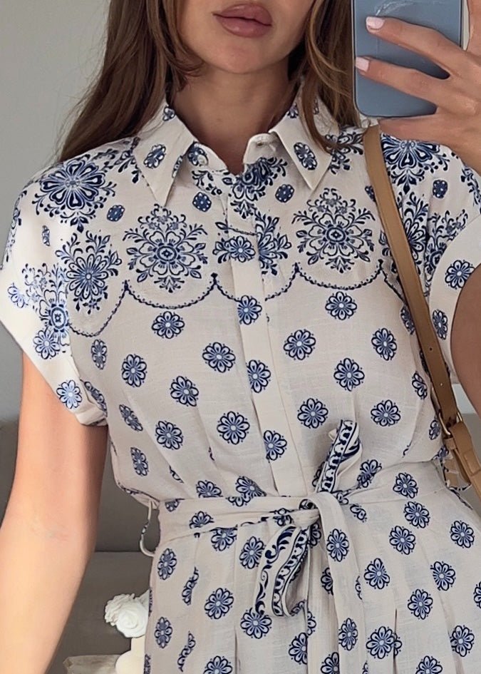 Hemdblusenkleid mit Print - NAHA