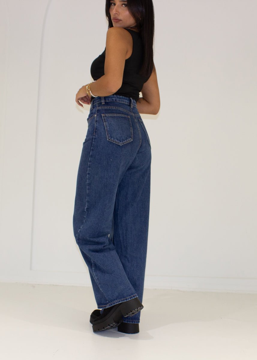 Jeanshose High Waist mit weitem Bein - NAHA