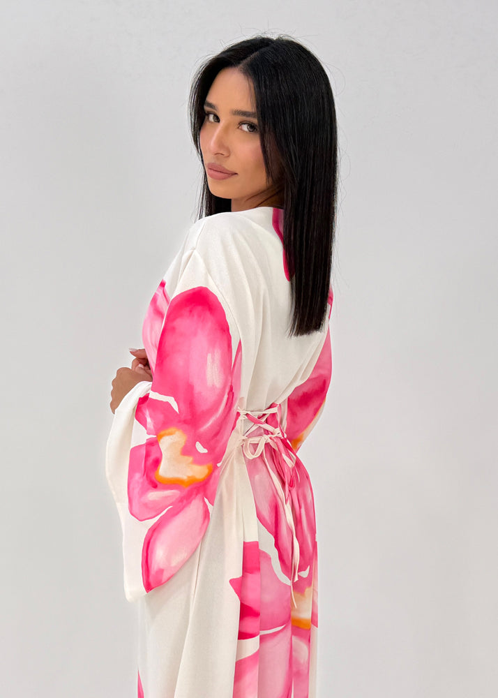 Maxikleid mit weiten Ärmeln & Blumenprint