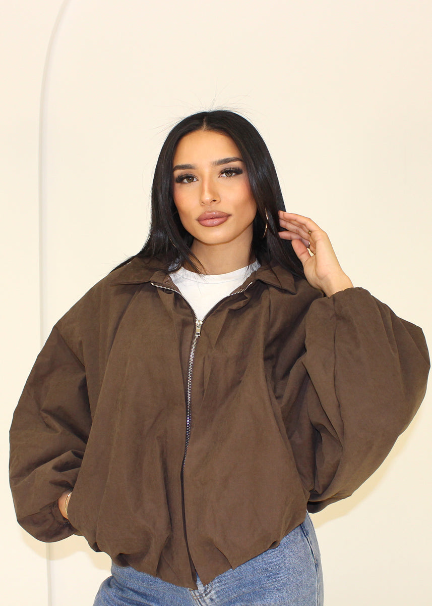 Oversize Jacke mit Reißverschluss