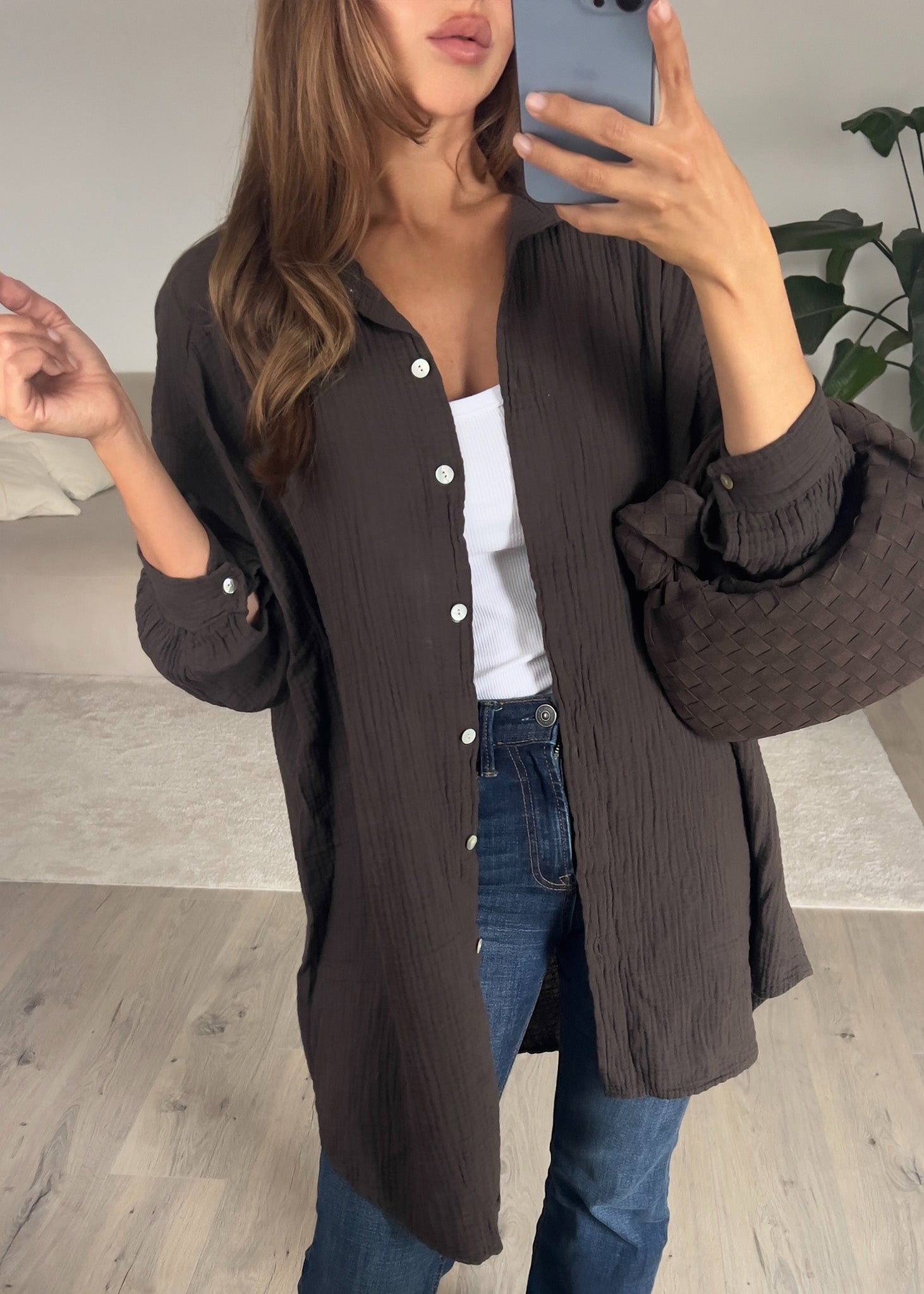 Lange Musselin-Bluse - NAHA