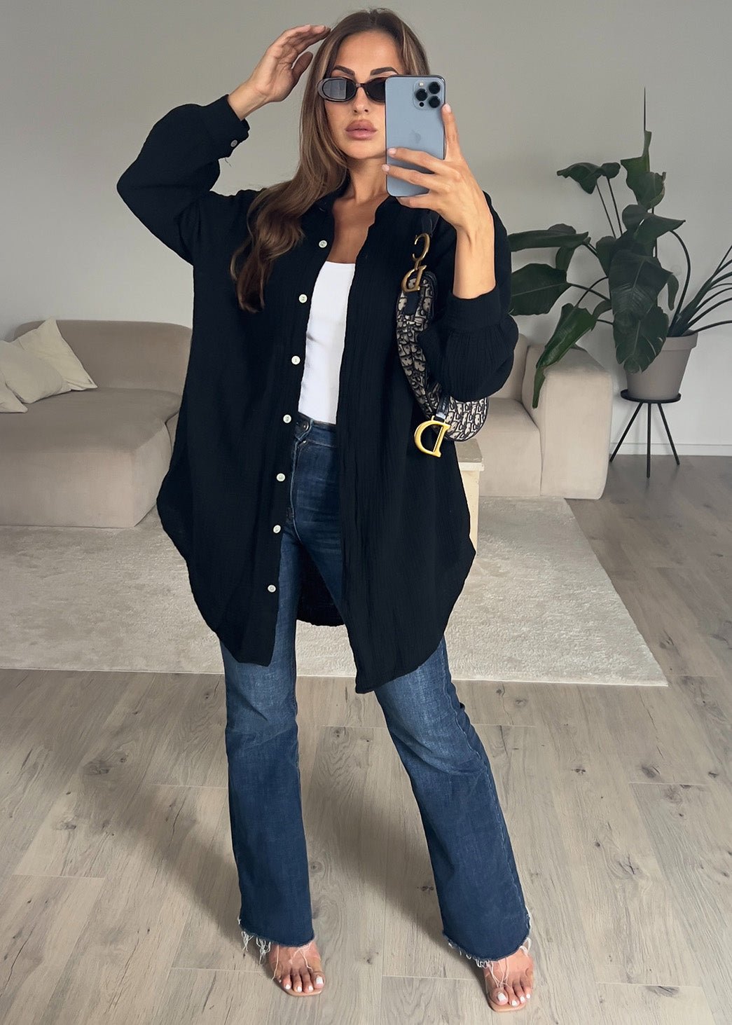 Lange Musselin-Bluse - NAHA